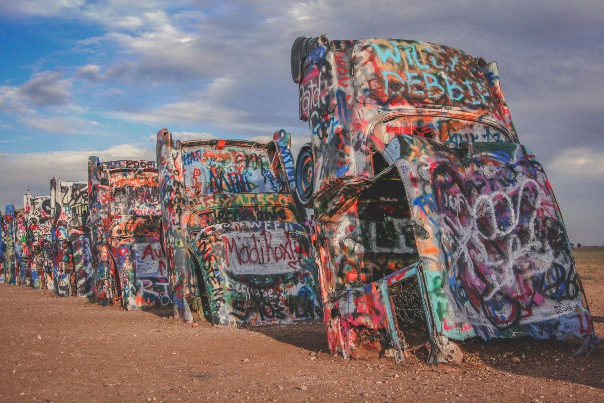 Cadillac Ranch is one of those quirky roadside America stops to do on any Texas road trip