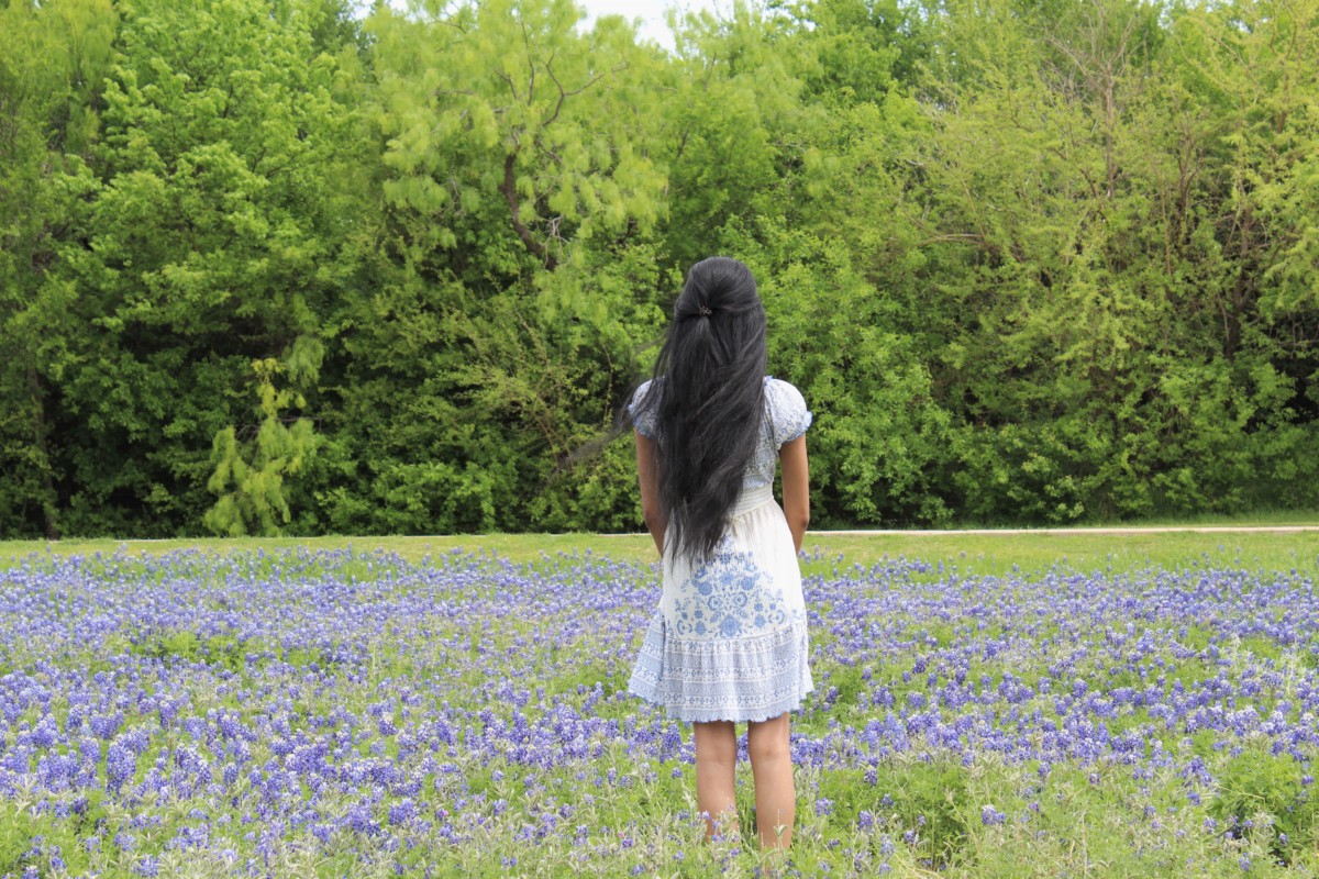 The entrance to Veteran's Memorial Park is one of the Best Places to See Bluebonnets in Ennis, Texas