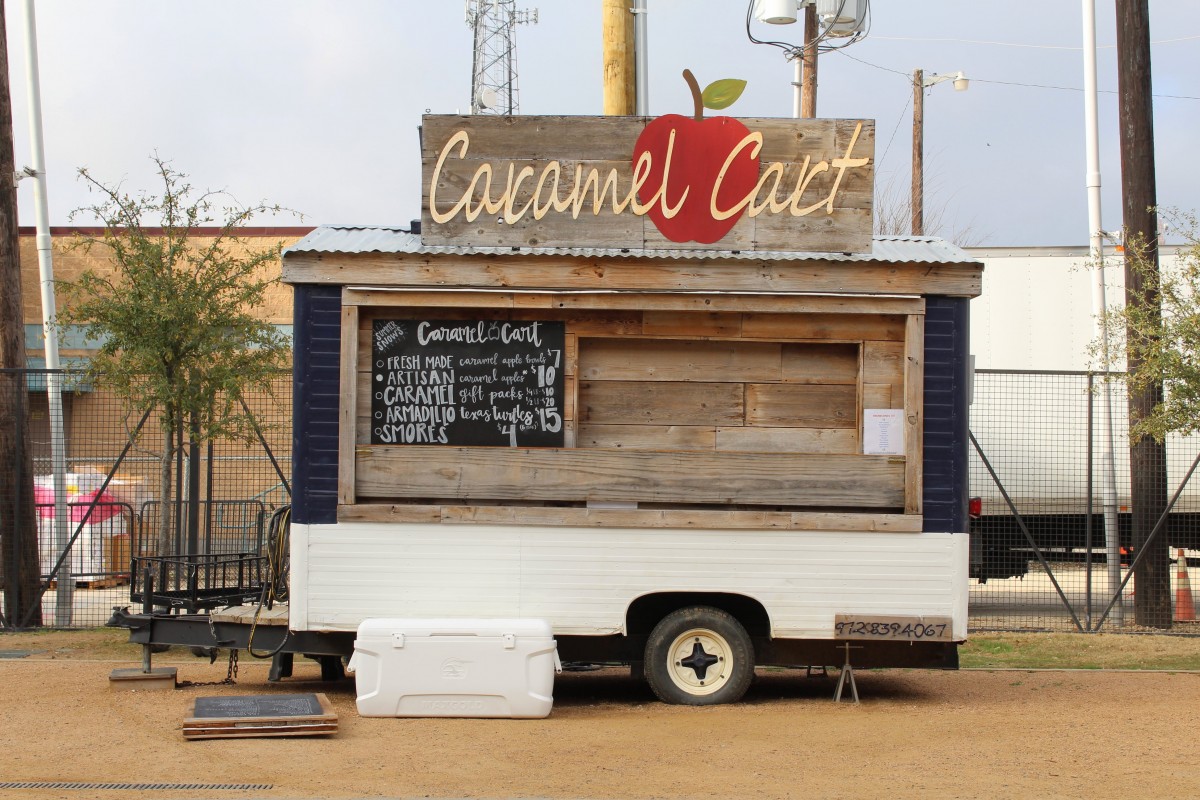 When visiting Magnolia Market , you need to chow down on all the food. Here's a snap of the Caramel Cart, rustic, wooden food truck.
