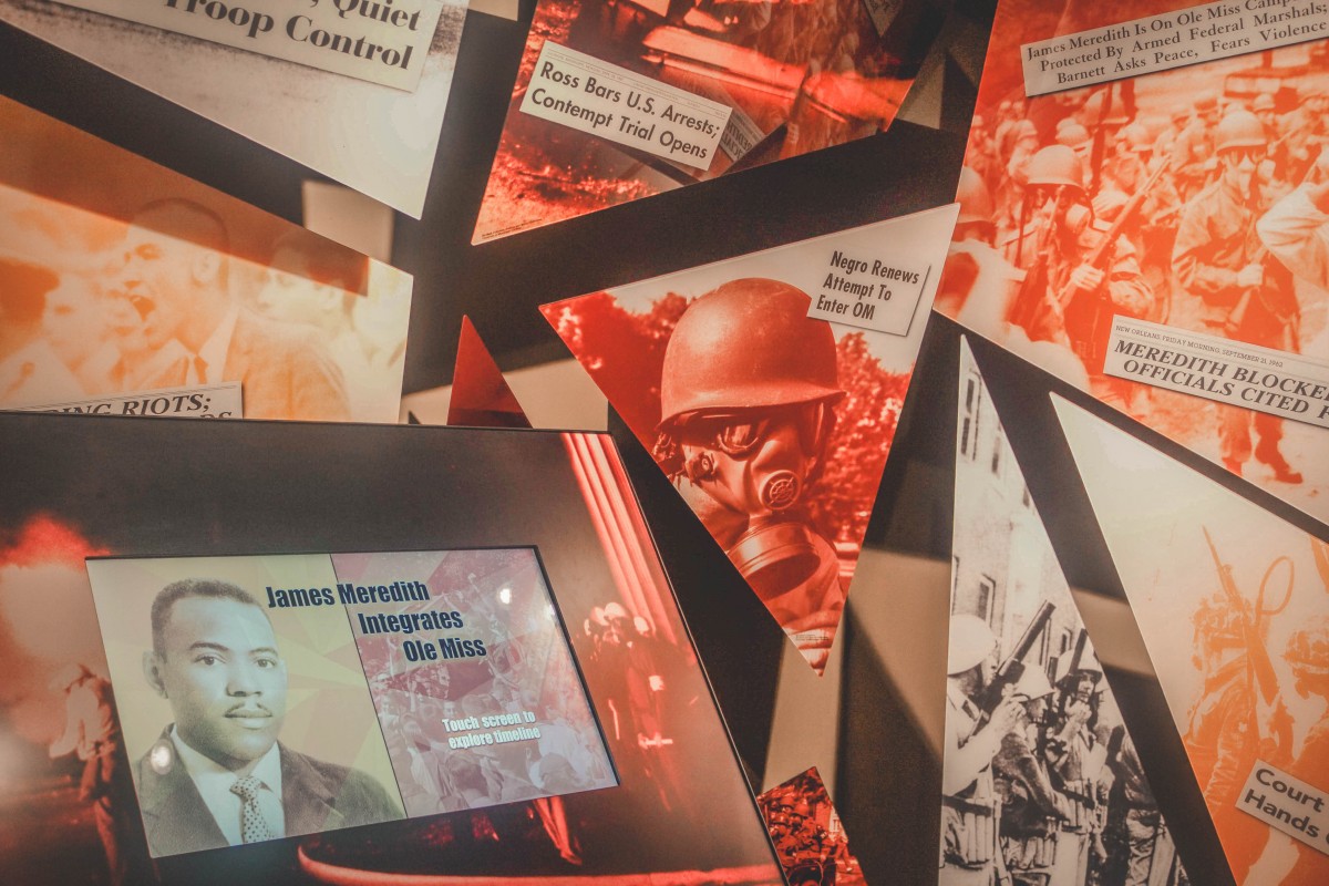 Red displays in Mississippi Civil Rights Museum