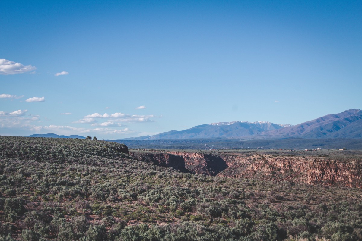 View of mountains and gorge along my Santa Fe to Taos road trip!