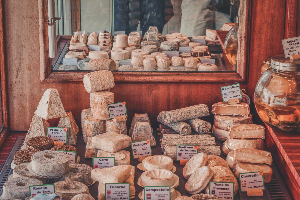 cheese at a market to choose from