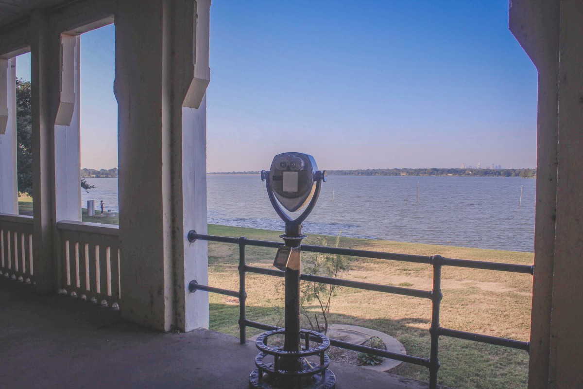 sweeping views of White Rock Lake from Bath House Cultural Center