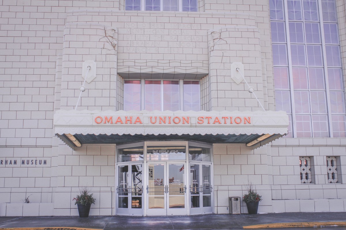 Front entrance of Union Station in Omaha (also known as the Durham Museum)