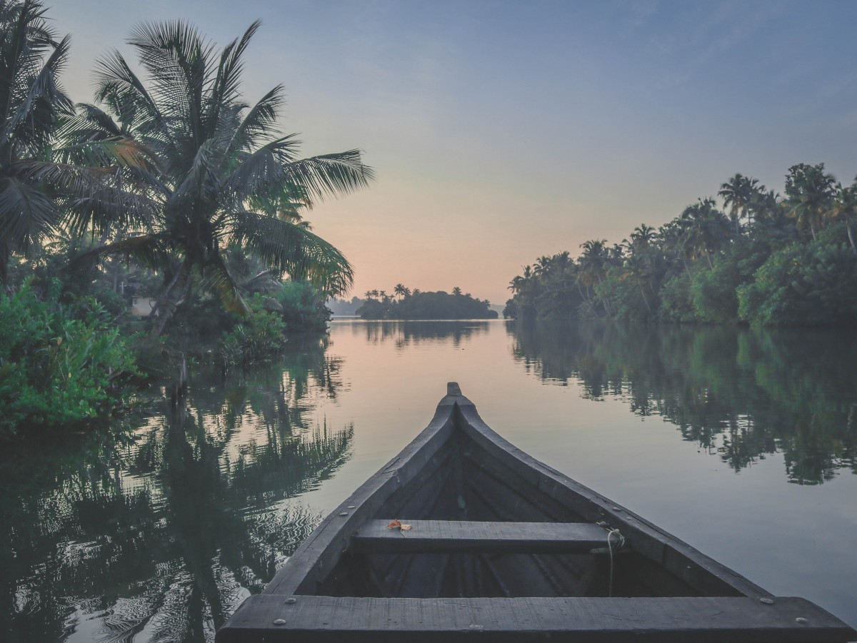 Photo of Kerala's backwaters.