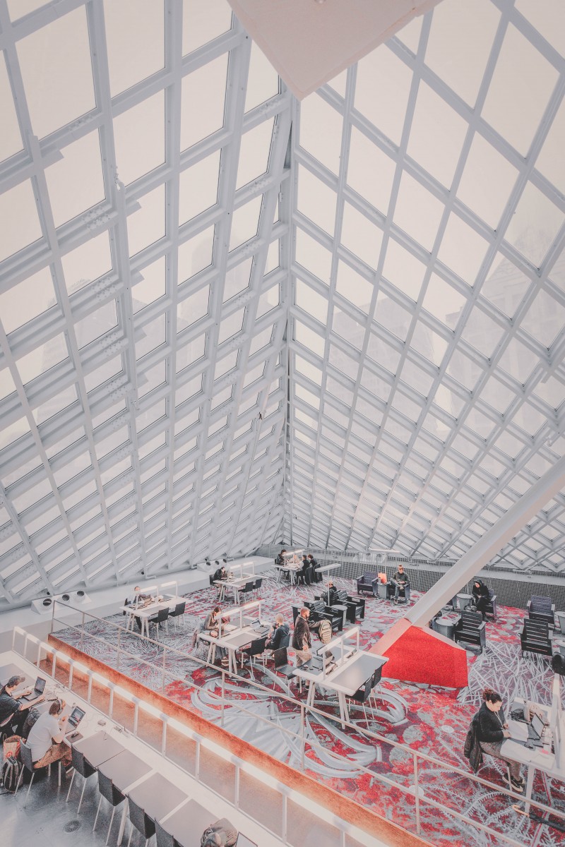 most beautiful libraries in the US: panels of the Seattle Central Library