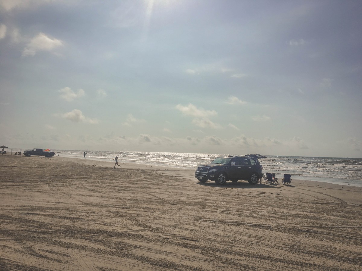 Jamaica Beach cars on the sand