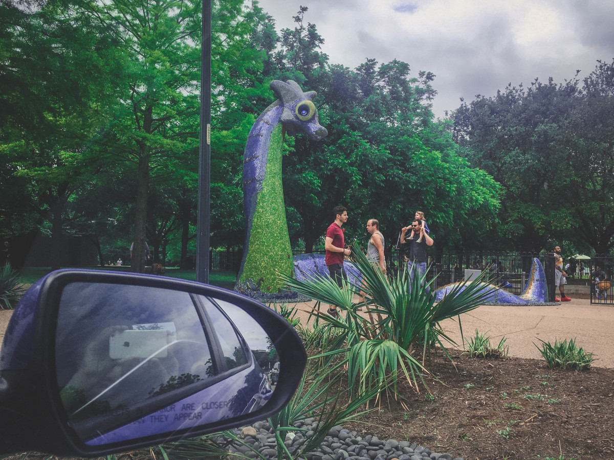 Loch Ness Statue in Mueller Park in Austin, Texas