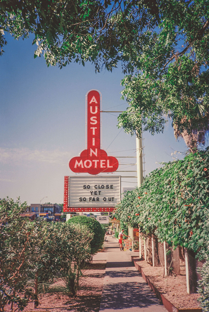iconic Austin motel sign in South Congress