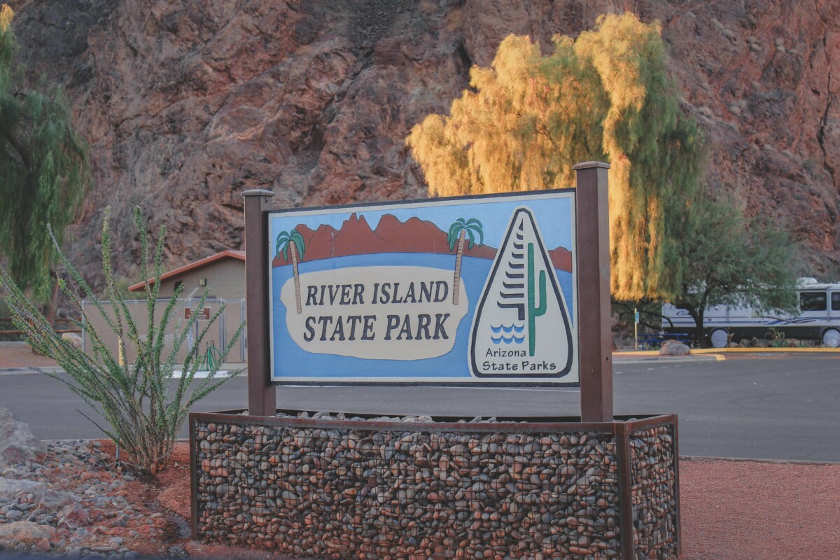 River Island State Park sign