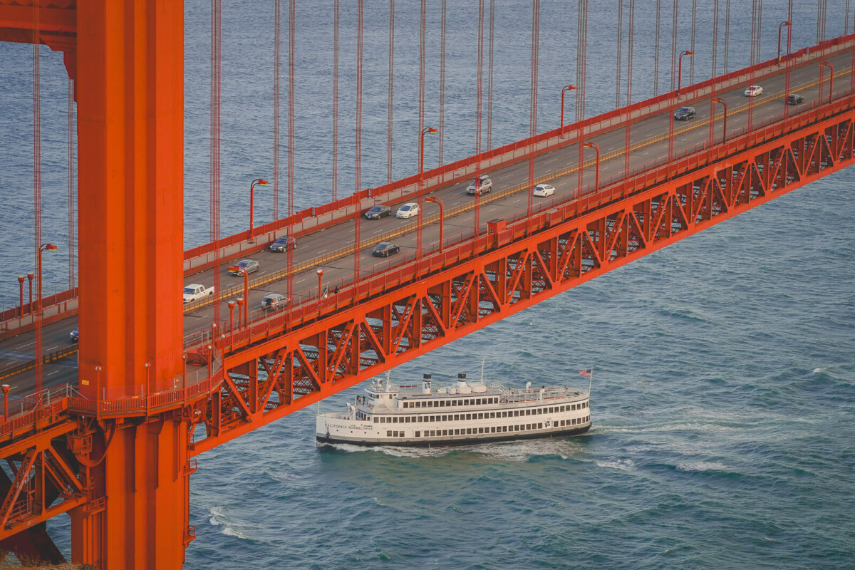 visiting Golden Gate Bridge by ferry