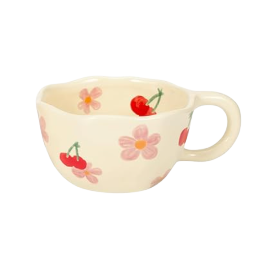 flower cup to pair with reading a cottagecore book