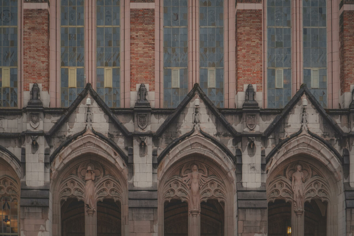 Figures representing Mastery, Inspiration, and Thought at the Suzzallo Library