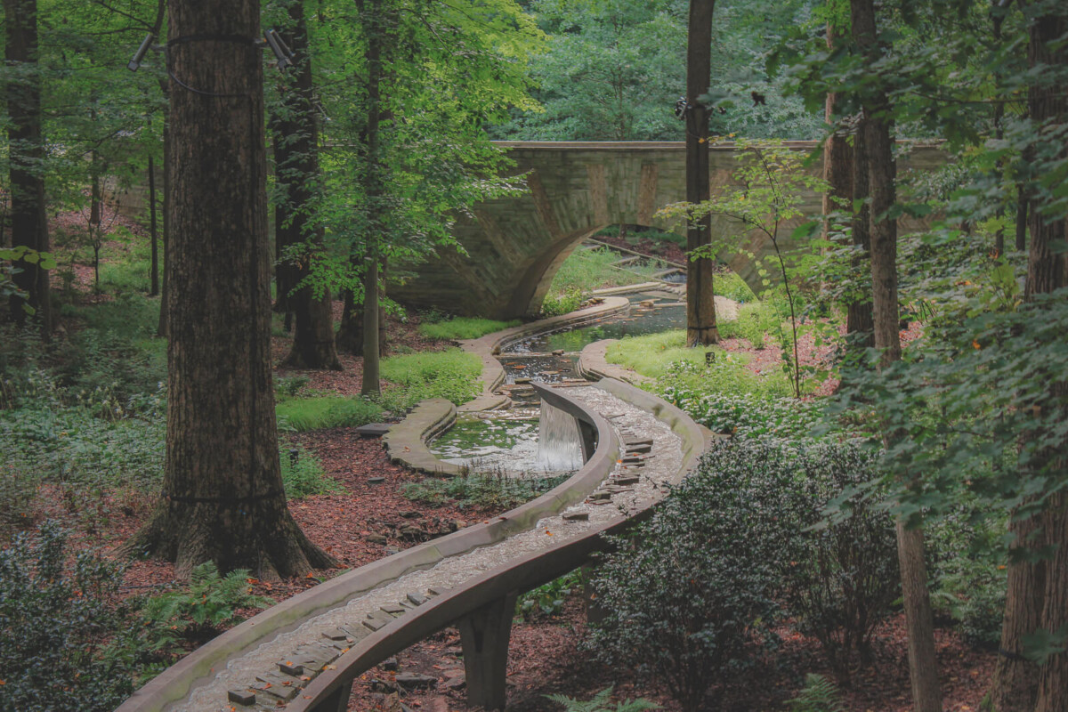 Where is Atlanta Botanical Garden located header image of forest, bridge, and stream of water in Atlanta Botanical Garden