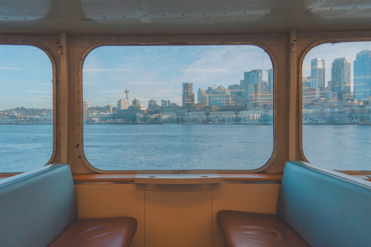 scenic views from a ferry ride in Washington State, one of the most beautiful states to visit in the USA