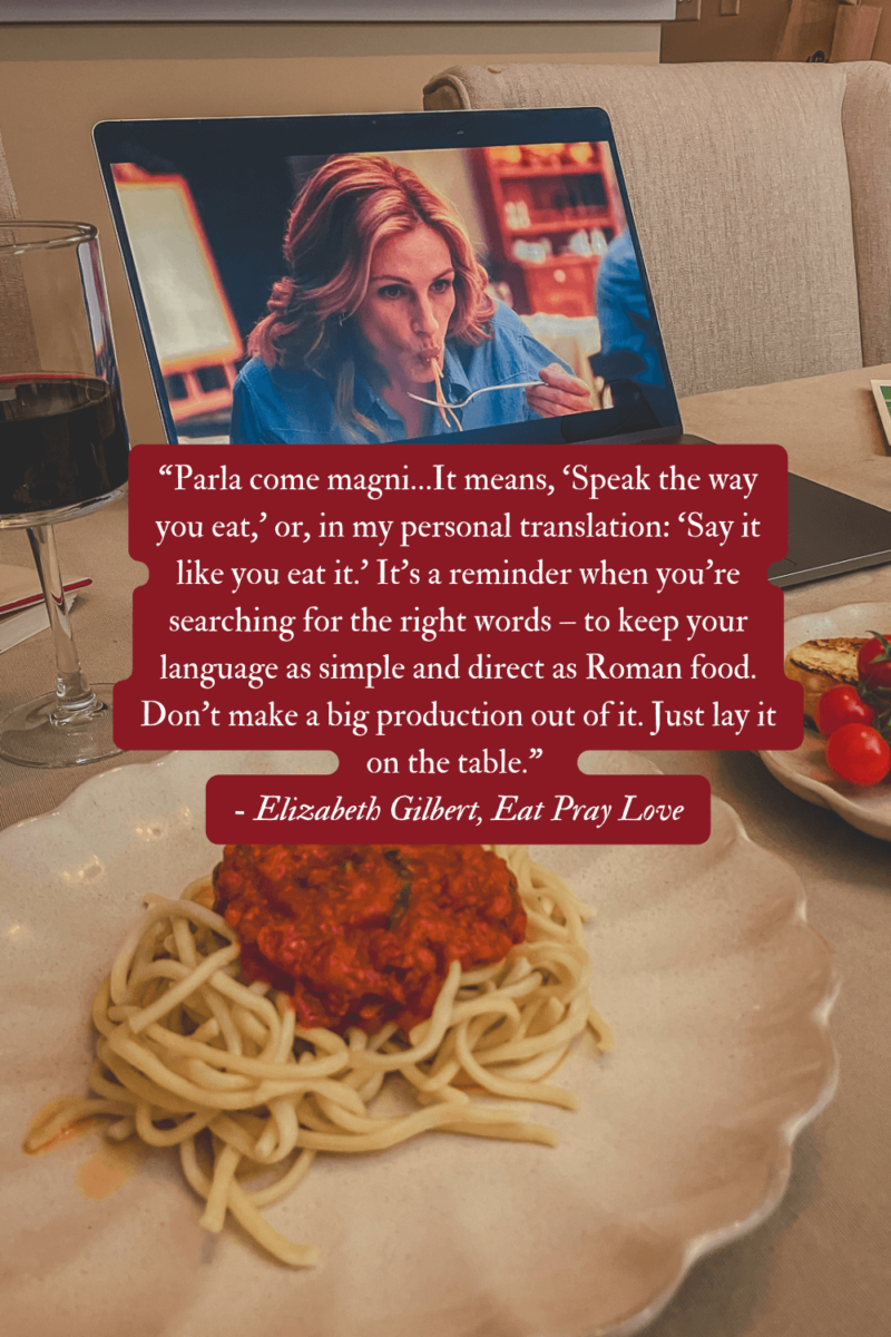 Eat Pray Love quotes about food