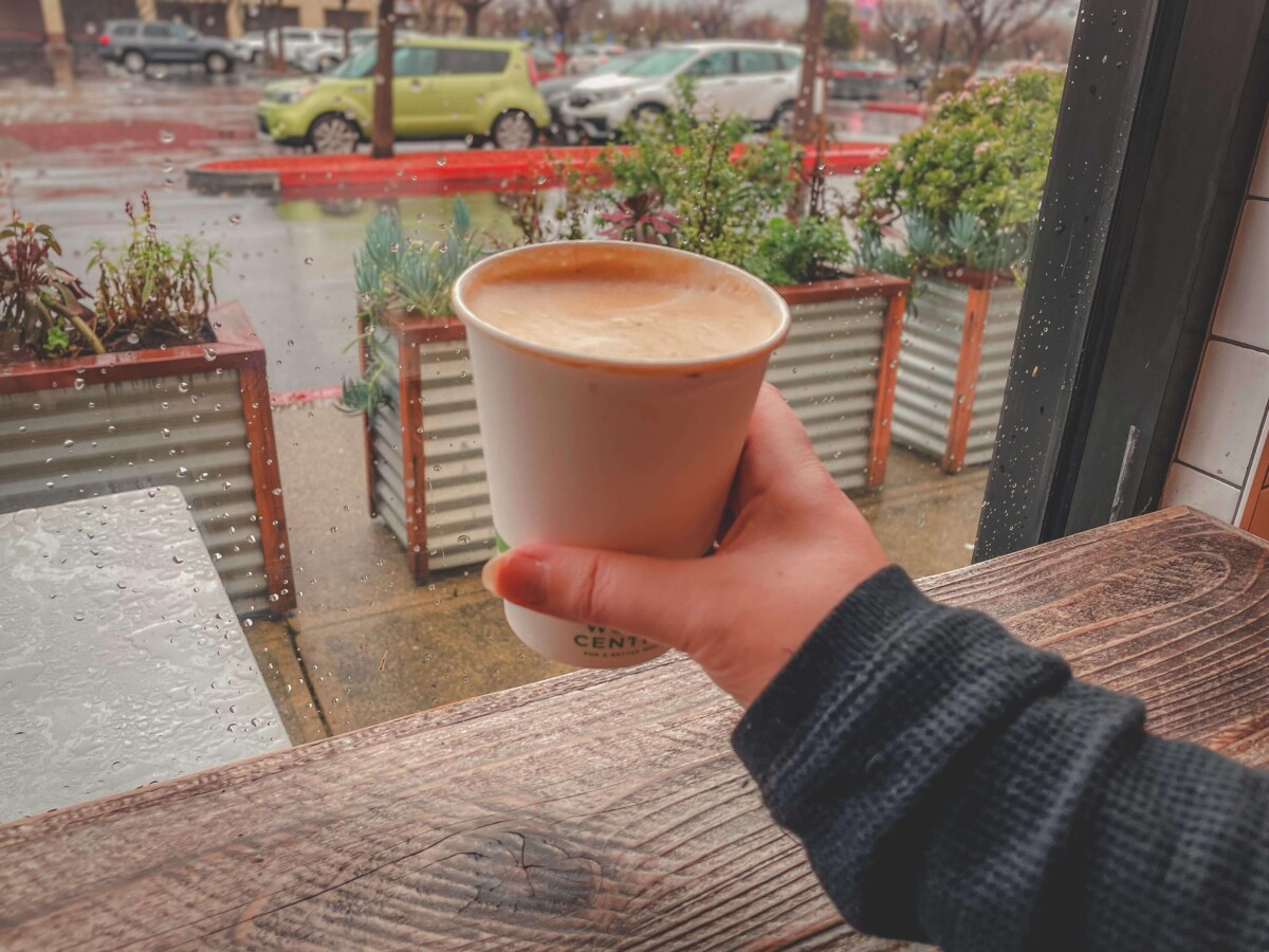 a cup of coffee from Spectra, one of our favorite coffee shops in San Jose
