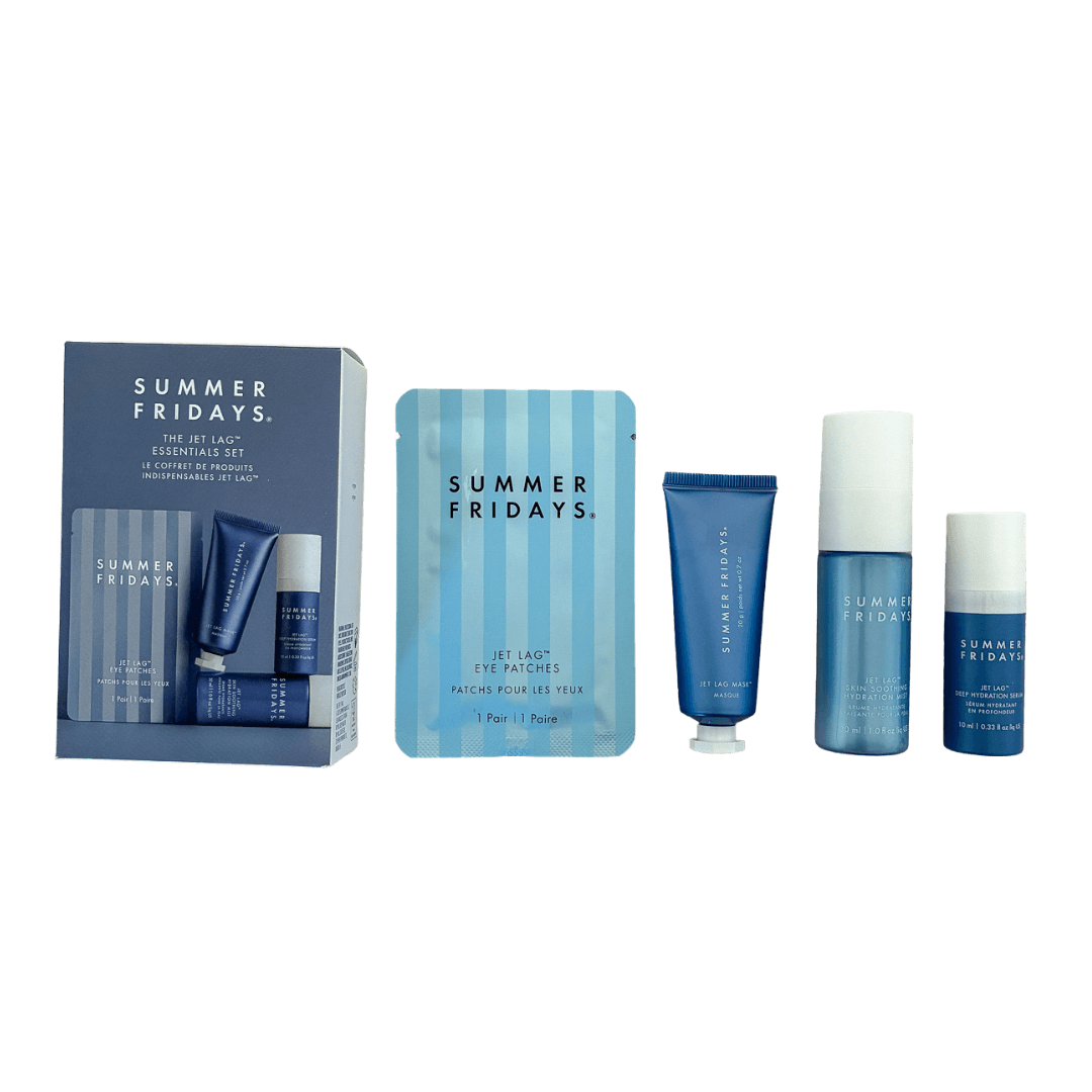 Summer Fridays Jet Lag Essentials, a set of five travel minis for flights